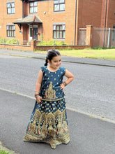 Khanak Stitched Kids-Teal Lehenga Choli-KL002