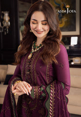 Asim Jofa Rang e Noor Ajrn-04 Embroidered Lawn Silk 3 Pcs
