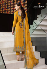 Asim Jofa Rang e Noor Ajrn-28 Embroidered Lawn Silk 3 Pcs