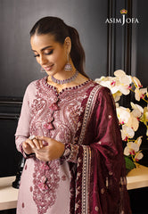 Asim Jofa Rang e Noor Ajrn-06 Embroidered Lawn Silk 3 Pcs