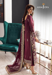 Asim Jofa Rang e Noor Ajrn-25 Embroidered Lawn Silk 3 Pcs