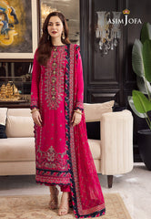 Asim Jofa Rang e Noor Ajrn-30 Embroidered Lawn Silk 3 Pcs