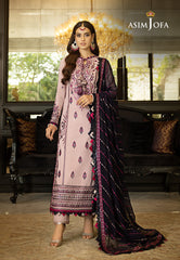 Asim Jofa Rang e Noor Ajrn-20 Embroidered Lawn Silk 3 Pcs