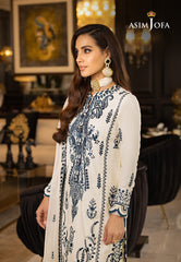 Asim Jofa Rang e Noor Ajrn-01 Embroidered Paper Cotton 3 Pcs