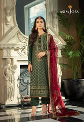 Asim Jofa Rang e Noor Ajrn-08 Embroidered Lawn Silk 3 Pcs