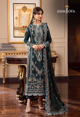 Asim Jofa Rang e Noor Ajrn-27 Embroidered Lawn Silk 3 Pcs