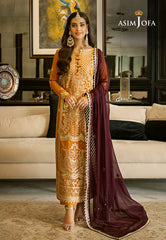 Asim Jofa Rang e Noor Ajrn-09 Embroidered Cotton Silk 3 Pcs