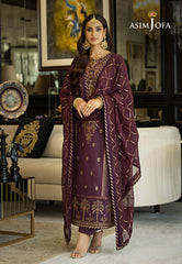 Asim Jofa Rang e Noor Ajrn-13 Embroidered Lawn Silk 3 Pcs