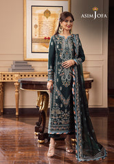 Asim Jofa Rang e Noor Ajrn-27 Embroidered Lawn Silk 3 Pcs