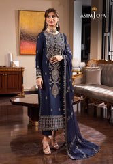 Asim Jofa Rang e Noor Ajrn-16 Embroidered Lawn Silk 3 Pcs