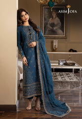 Asim Jofa Rang e Noor Ajrn-21 Embroidered Lawn Silk 3 Pcs