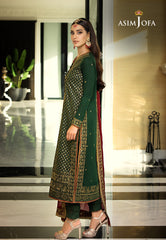 Asim Jofa Rang e Noor Ajrn-08 Embroidered Lawn Silk 3 Pcs