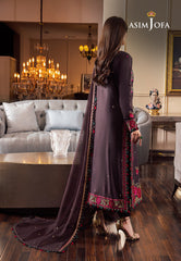 Asim Jofa Rang e Noor Ajrn-12 Embroidered Lawn Silk 3 Pcs
