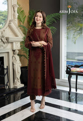 Asim Jofa Rang e Noor Ajrn-14 Embroidered Lawn Silk 3 Pcs