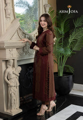 Asim Jofa Rang e Noor Ajrn-14 Embroidered Lawn Silk 3 Pcs