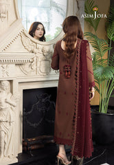 Asim Jofa Rang e Noor Ajrn-14 Embroidered Lawn Silk 3 Pcs