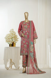 Bin Saeed Stitched 3 Piece Exclusive Printed Lawn Vol-10 Suit- LSM-2957-PINK
