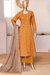 Bin Saeed Stitched 3 Piece Exclusive Printed Frock-LSM-3058-YELLOW