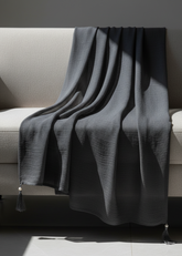 Nairah Crinkle Chiffon Dupatta Wrap-Black Dupatta