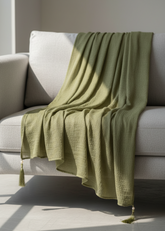 Nairah Crinkle Chiffon Dupatta Wrap-Sage Green Dupatta