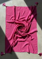 Nairah Crinkle Chiffon Dupatta Wrap-Pink Dupatta