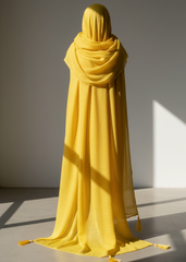 Nairah Crinkle Chiffon Dupatta Wrap-Yellow Dupatta