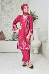 Suntex Stitched 3 Piece Kids Lawn Suit-SH-2658-Magenta