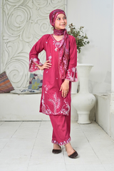 Suntex Stitched 3 Piece Kids Lawn Suit-SH-2658-Magenta