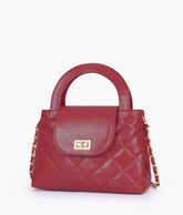 RTW Creation - Maroon flap quilted bag with top handle