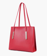 RTW Creation - Maroon zipper shoulder bag with long handle