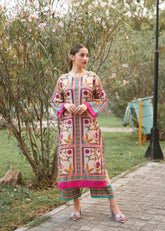 Midway Arts Stitched Co Ords Set Collection'2026-Lvory 2pc Midway arts