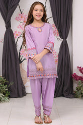 Fresh Bird Stitched 2 Piece Emb Festive Summer Kids Suit-Mushq