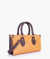 RTW Creation - Mustard and dark brown on-the-go mini bag