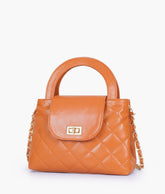 RTW Creation - Mustard flap quilted bag with top handle