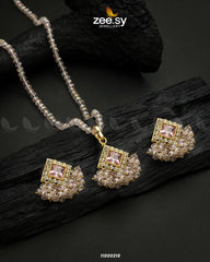NECKLACE-0547 Crystal Pink - Zeesy Jewellery
