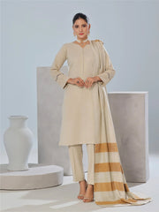 Dressline Un Stitched 3 Pcs Luxury Leather Peach Collection