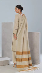 Dressline Un Stitched 3 Pcs Luxury Leather Peach Collection