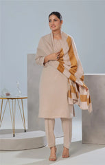 Dressline Un Stitched 3 Pcs Luxury Leather Peach Collection