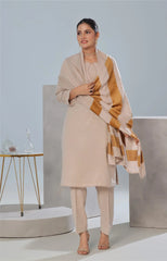 Dressline Un Stitched 3 Pcs Luxury Leather Peach Collection