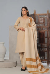 Dressline Un Stitched 3 Pcs Luxury Leather Peach Collection