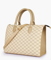 RTW Creation - Off-white checkered on-the-go handbag