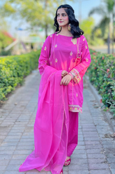 Urban Cut Stitched 3 Piece Cotton Emroidered Set with Salwar