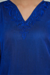 Silcot Stitched 3 Piece Silk Collection-Royal Azure Aura