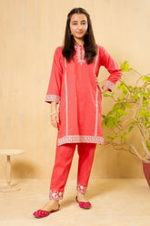 Shop the Cotton Embroidered 2 Pc Suit, featuring a stylish Pakistani cotton embroidered design
