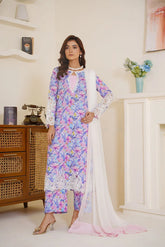 Gulbahar By Arha Eman Stitched Summer Suit-Pastel – Purple 3 Piece Suit