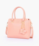 RTW Creation - Peach handbag with flower charm