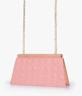 RTW Creation - Peach quilted evening clutch with snap closure
