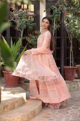 Manahils Stitched Formals K-175-Peachy Blossom