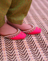 Mgs Style Khussa Collection-Lustre Pearl Ensemble Pink Elan