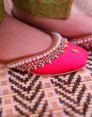Mgs Style Khussa Collection-Lustre Pearl Ensemble Pink Elan